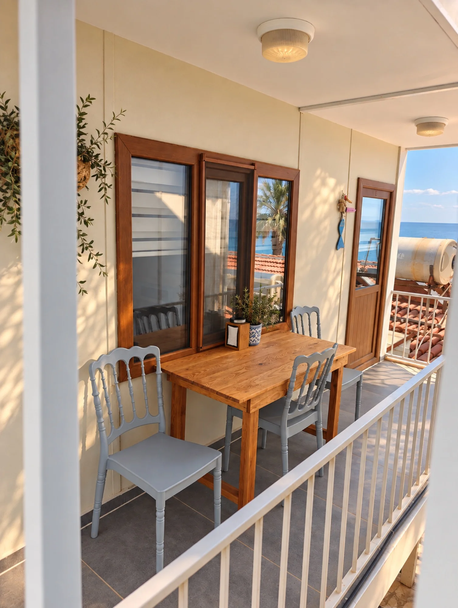 Deniz manzaralı balkon